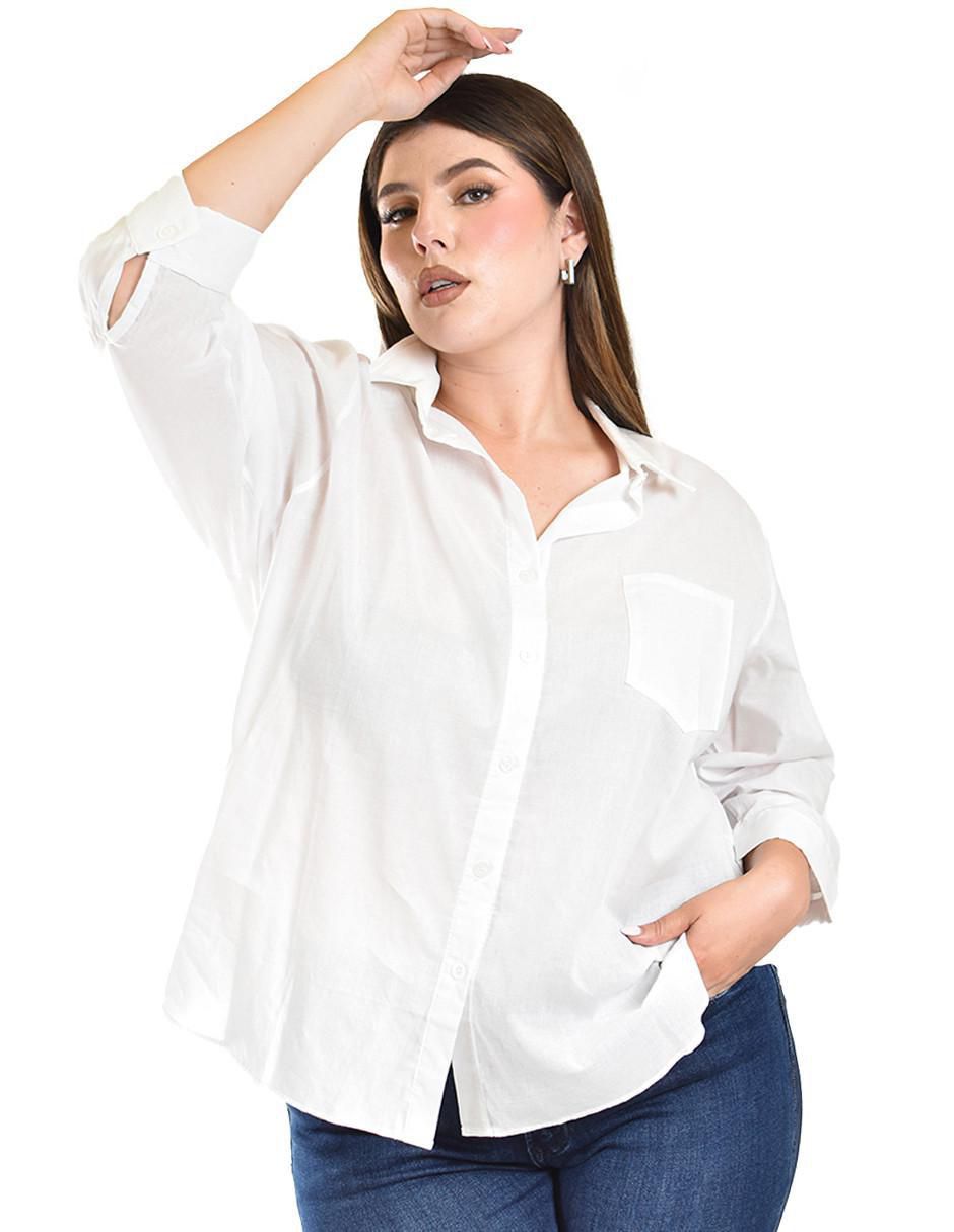 Blusa camisera manga larga para mujer